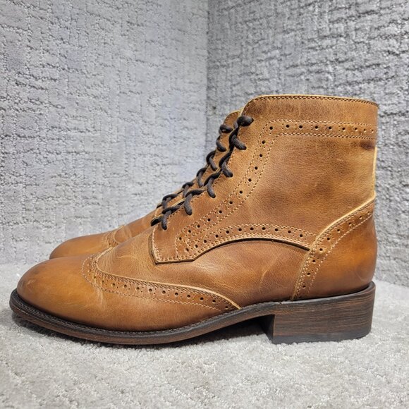 Independent Boot Company Brown Leather Wingtip Lace Up Men's Size 11 US - Picture 3 of 10
